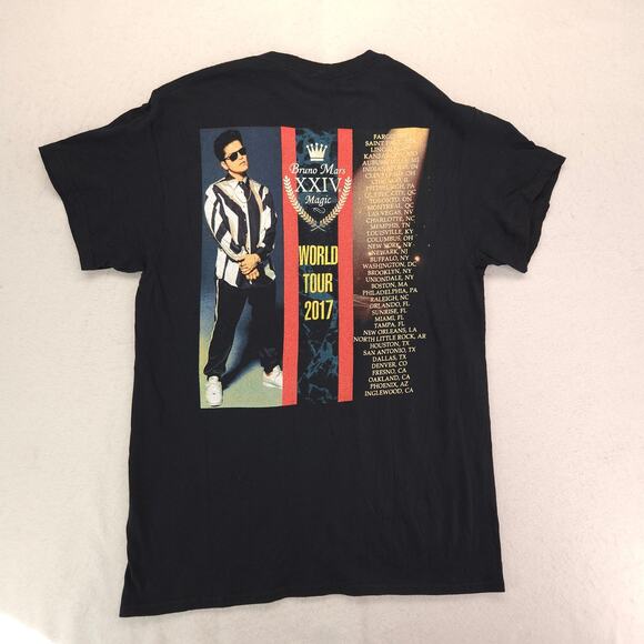 Bruno Mars Band Graphic Short Sleeve Crew Neck T Shirt Womens Size Large L Black - Picture 6 of 6